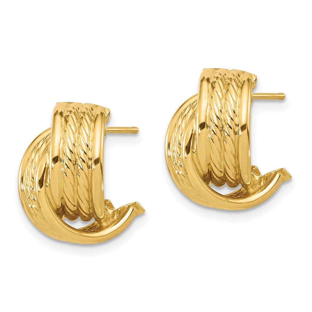 Polished and Textured Twisted Post Earrings