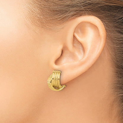 Polished and Textured Twisted Post Earrings