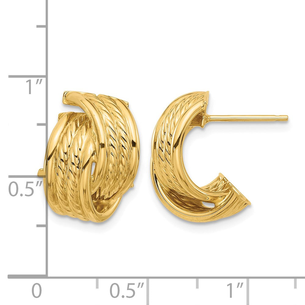 Polished and Textured Twisted Post Earrings