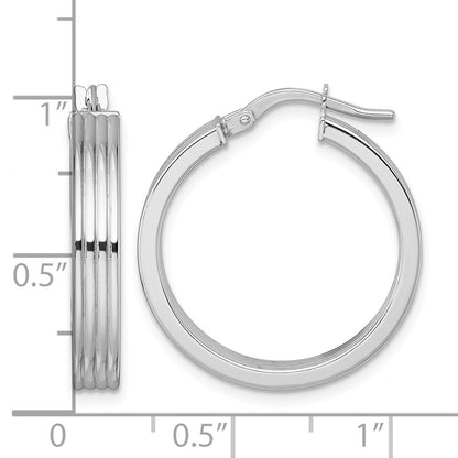 Polished Grooved Hoop Earrings