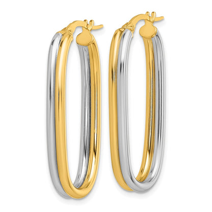 Polished Oval Hoop Earrings - 2.53g