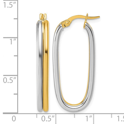 Polished Oval Hoop Earrings - 2.53g