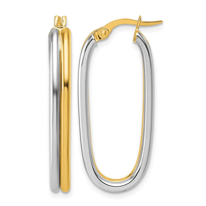 Polished Oval Hoop Earrings - 2.53g