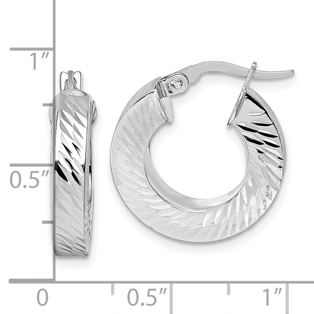 Polished/Diamond-cut Square Tube Hoop Earrings