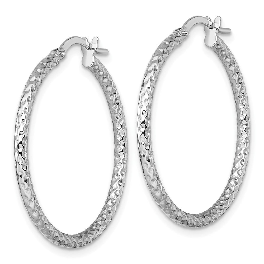 Polished Diamond-cut Hoop Earrings - 1.54g
