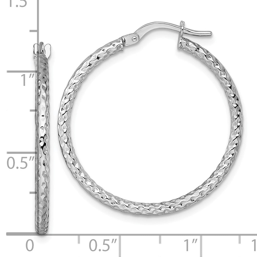 Polished Diamond-cut Hoop Earrings - 1.54g