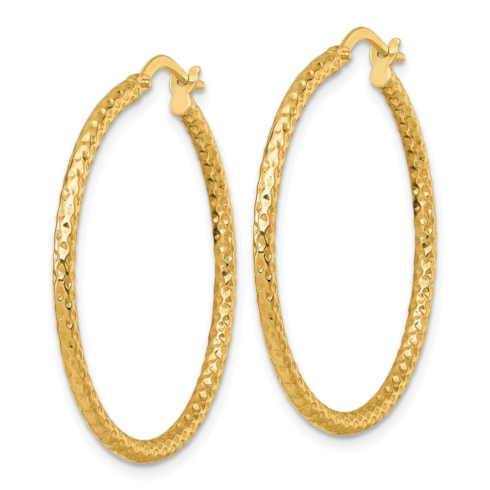 Polished Diamond-cut Hoop Earrings - 1.69-1.75g