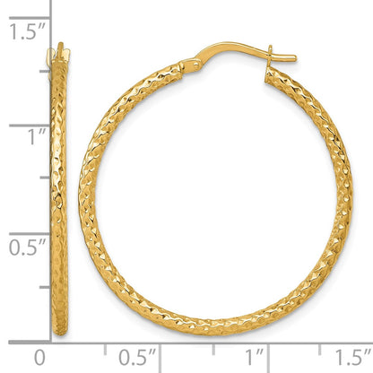 Polished Diamond-cut Hoop Earrings - 1.69-1.75g