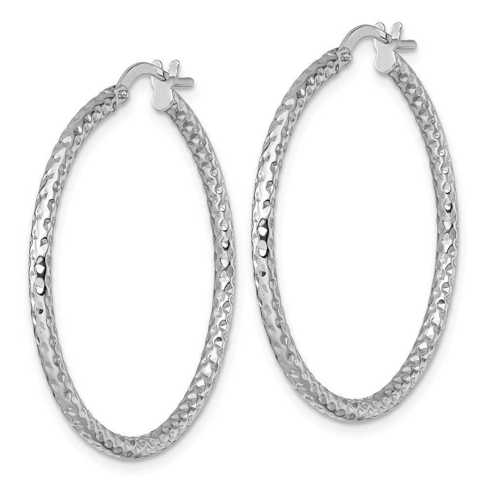 Polished Diamond-cut Hoop Earrings - 1.69-1.75g