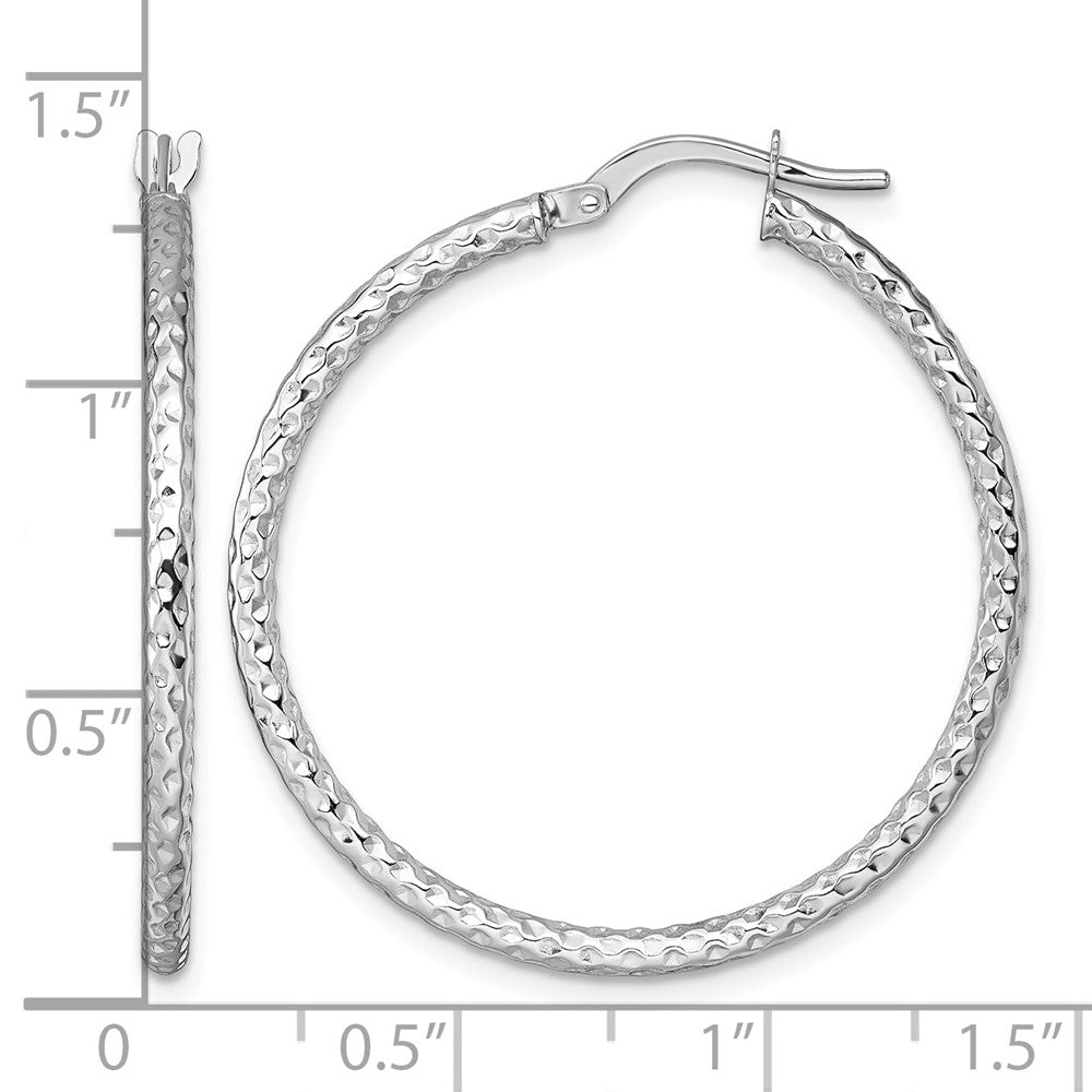 Polished Diamond-cut Hoop Earrings - 1.69-1.75g