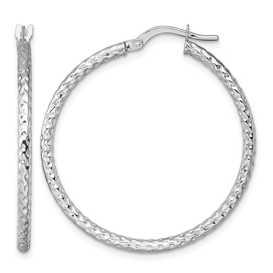 Polished Diamond-cut Hoop Earrings - 1.69-1.75g