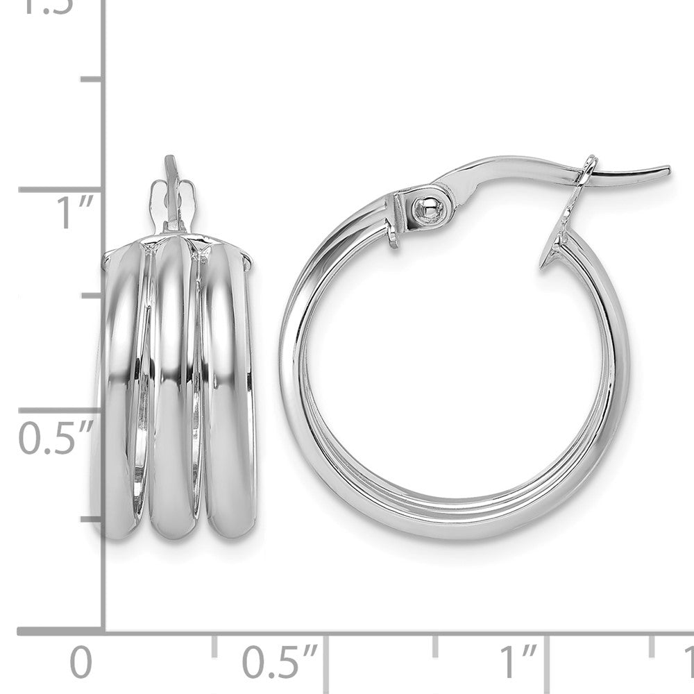Polished Triple Row Hoop Earrings