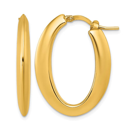 Polished Oval Hoop Earrings - 24mm