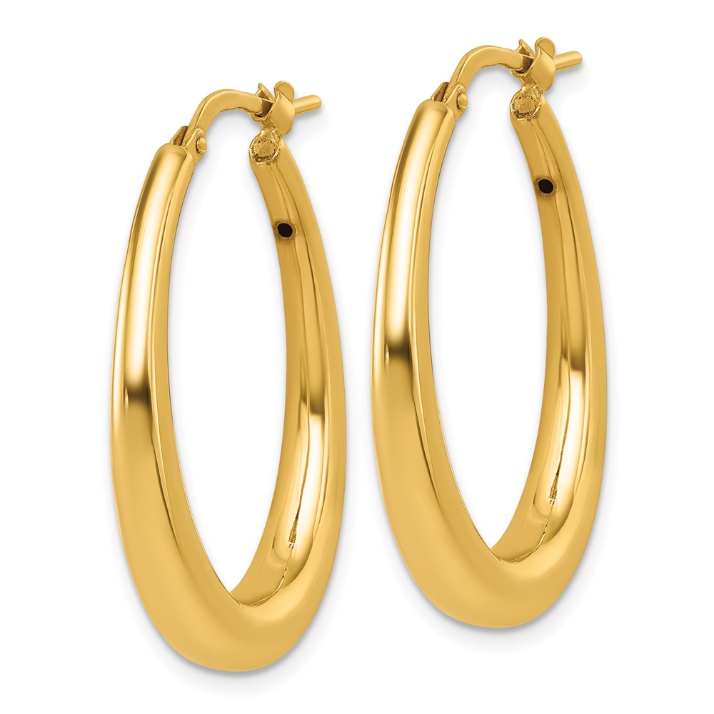 Polished Oval Hoop Earrings - 30mm