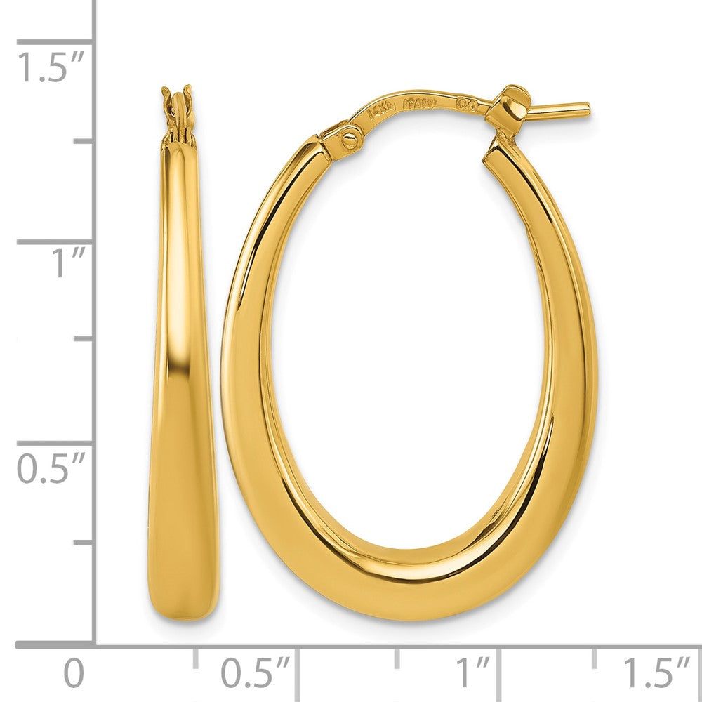 Polished Oval Hoop Earrings - 30mm