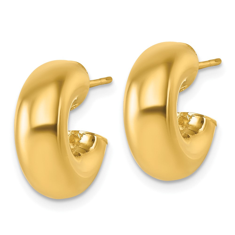 Polished 6mm Tube Post Hoop Earrings - 2.66g