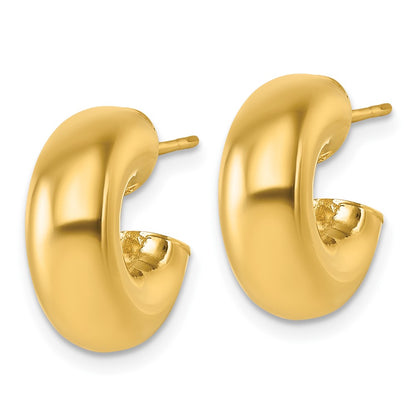 Polished 6mm Tube Post Hoop Earrings - 2.66g