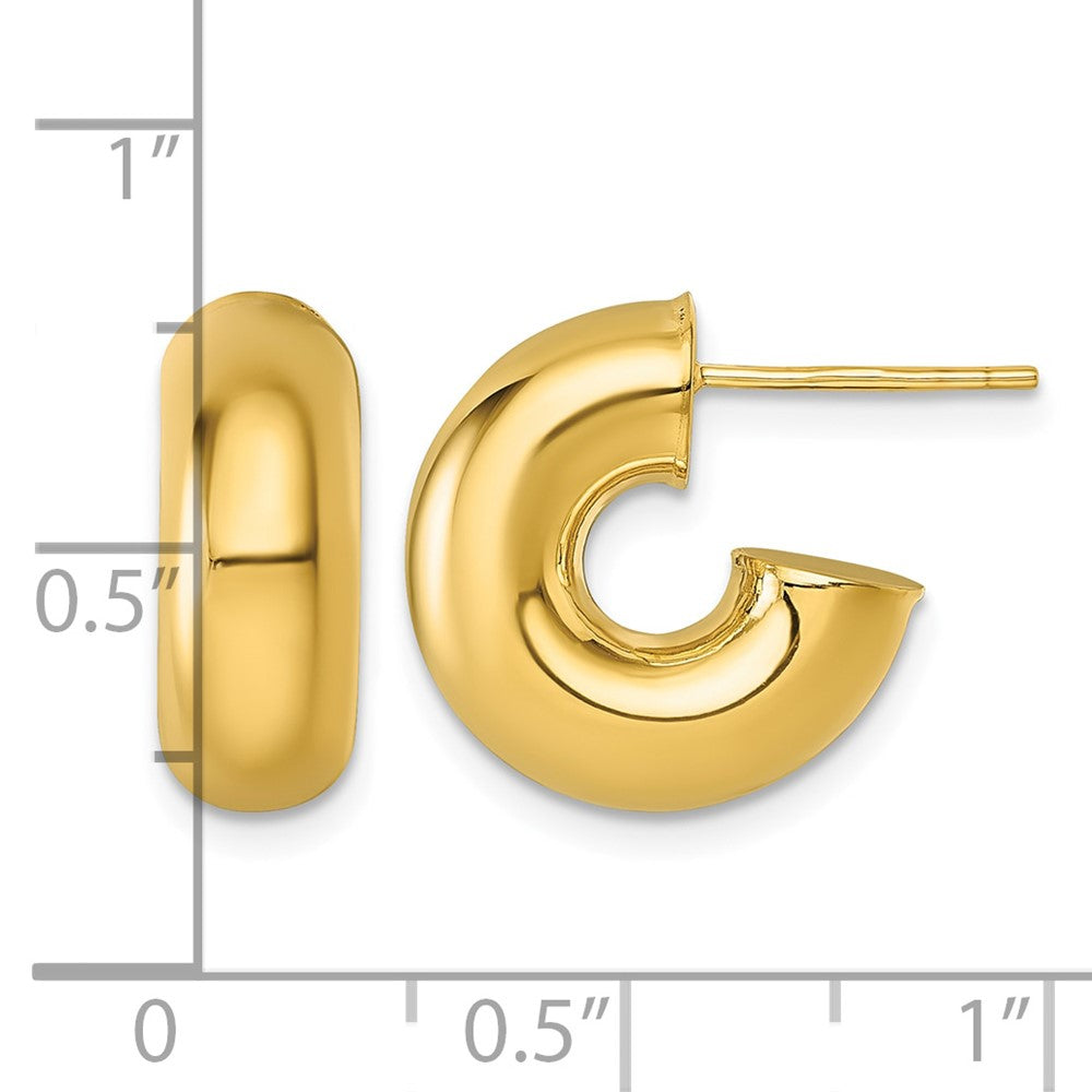 Polished 6mm Tube Post Hoop Earrings - 2.66g