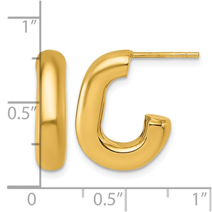 Polished J-Hoop Earrings - 18.6mm