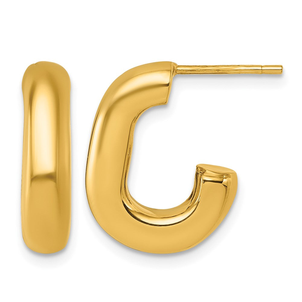 Polished J-Hoop Earrings - 18.6mm