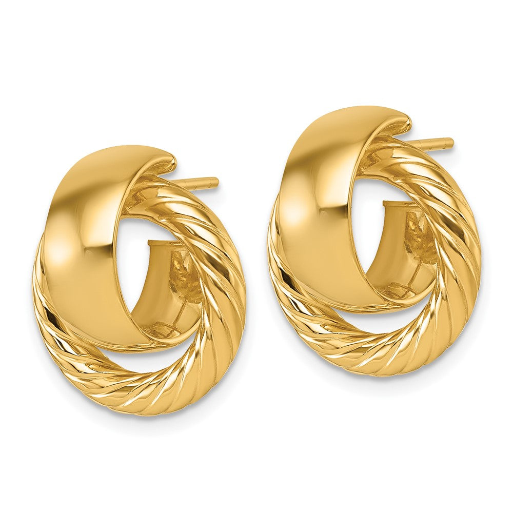 Polished and Twisted Circle Post Earrings
