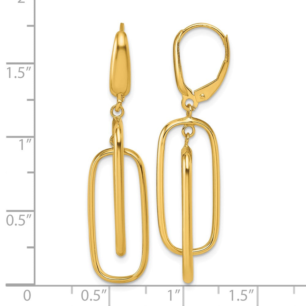 Polished Dangle Rectangles Leverback Earrings