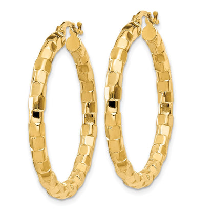 Polished/Textured Post Hoop Earring