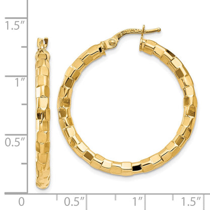 Polished/Textured Post Hoop Earring