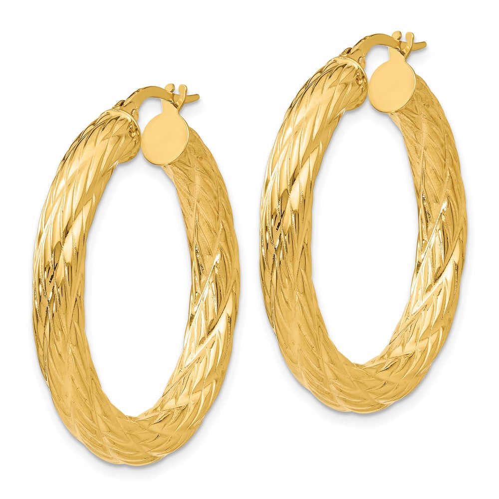 Textured Tube Hoop Earrings - 4.29g