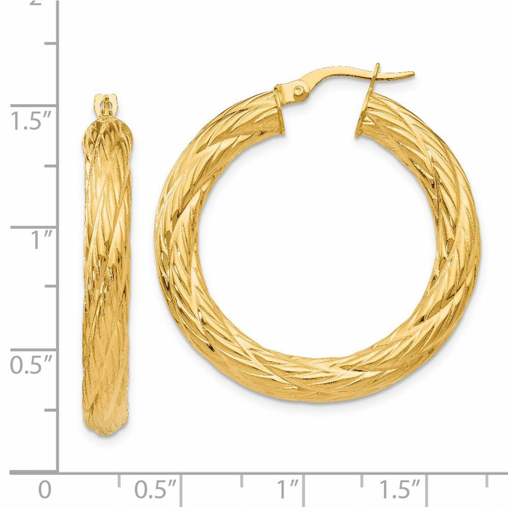 Textured Tube Hoop Earrings - 4.29g