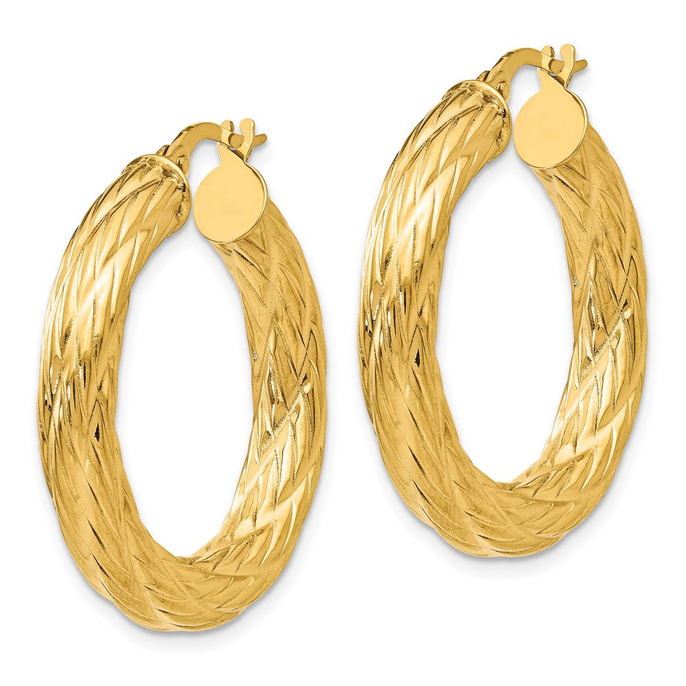 Textured Tube Hoop Earrings - 3.63g