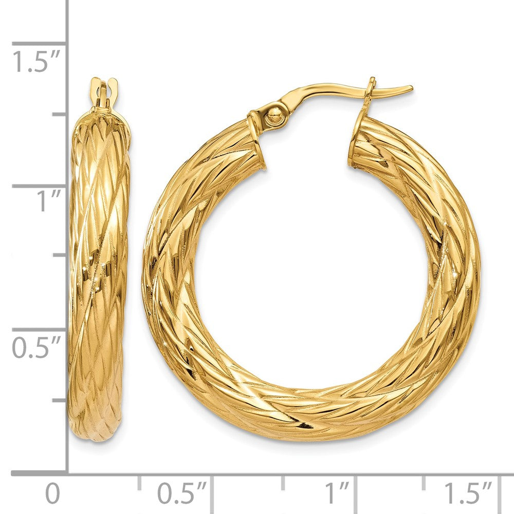 Textured Tube Hoop Earrings - 3.63g