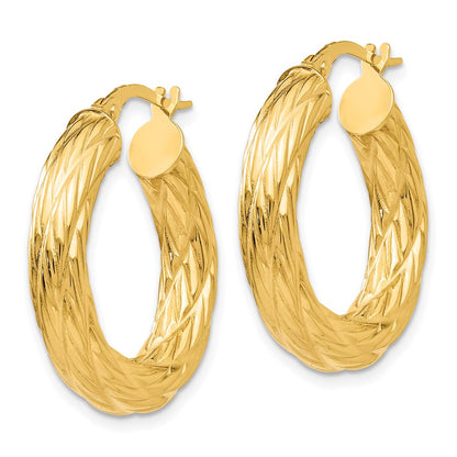 Textured Tube Hoop Earrings - 3.1g