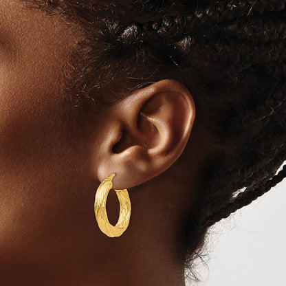 Textured Tube Hoop Earrings - 3.1g