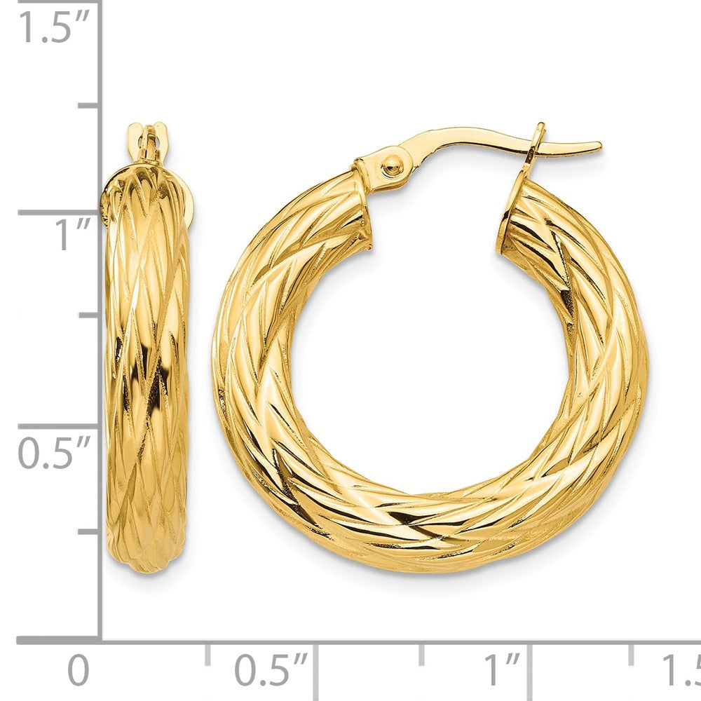 Textured Tube Hoop Earrings - 3.1g