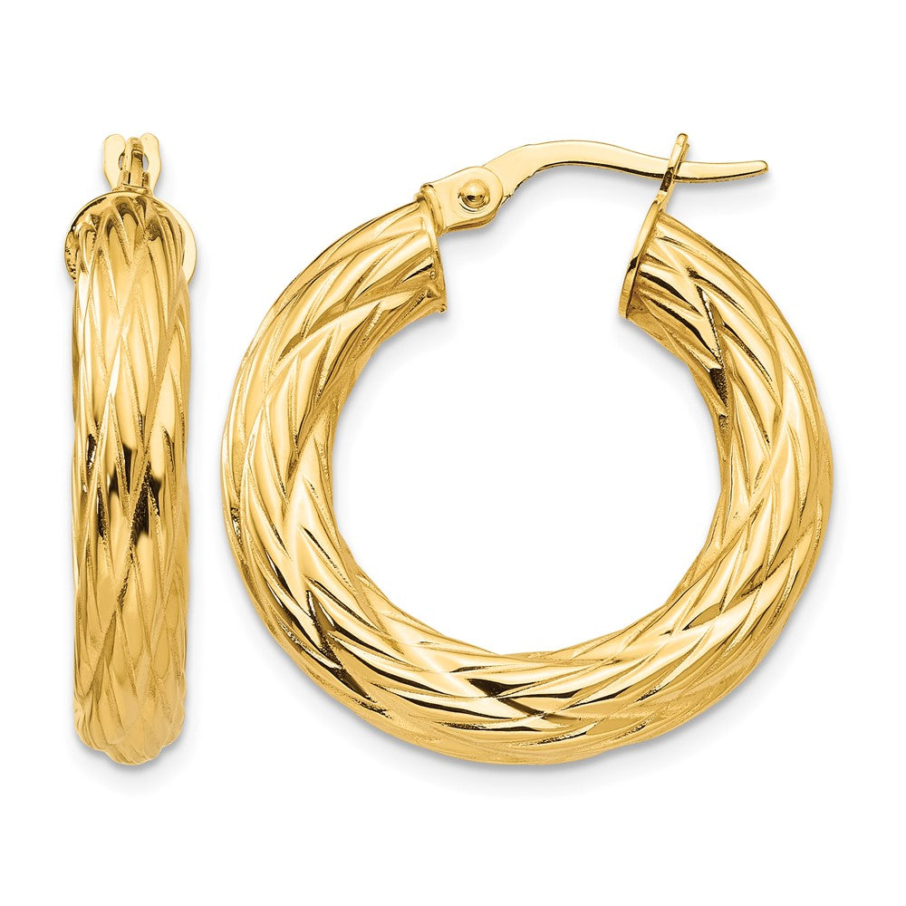 Textured Tube Hoop Earrings - 3.1g