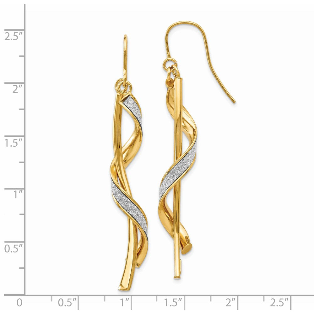 Polished Glitter Infused Spiral Dangle Earrings