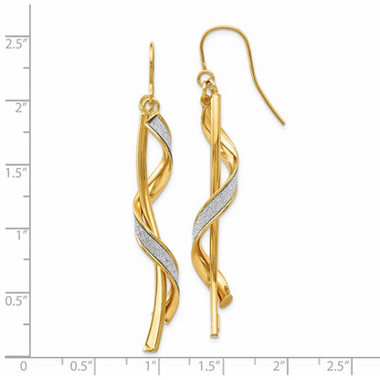 Polished Glitter Infused Spiral Dangle Earrings