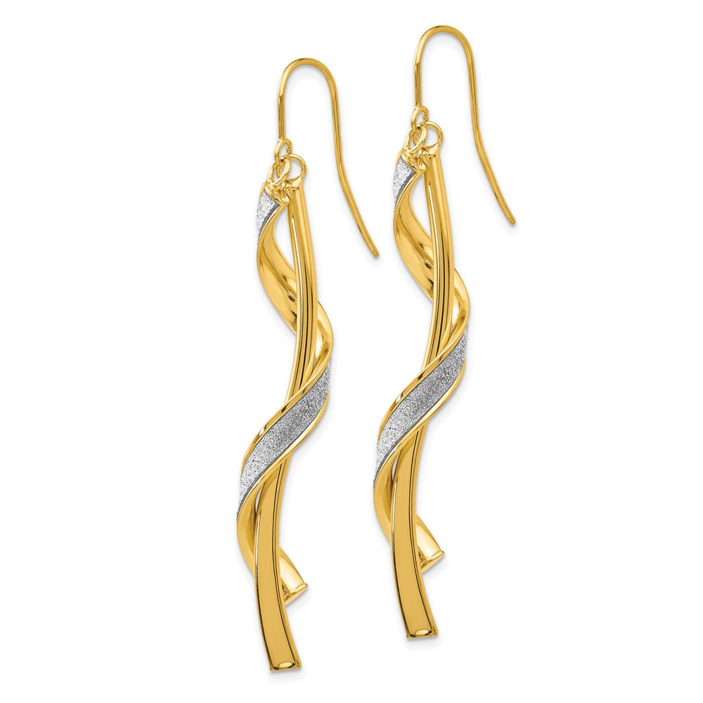 Polished Glitter Infused Spiral Dangle Earrings