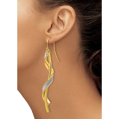 Polished Glitter Infused Spiral Dangle Earrings