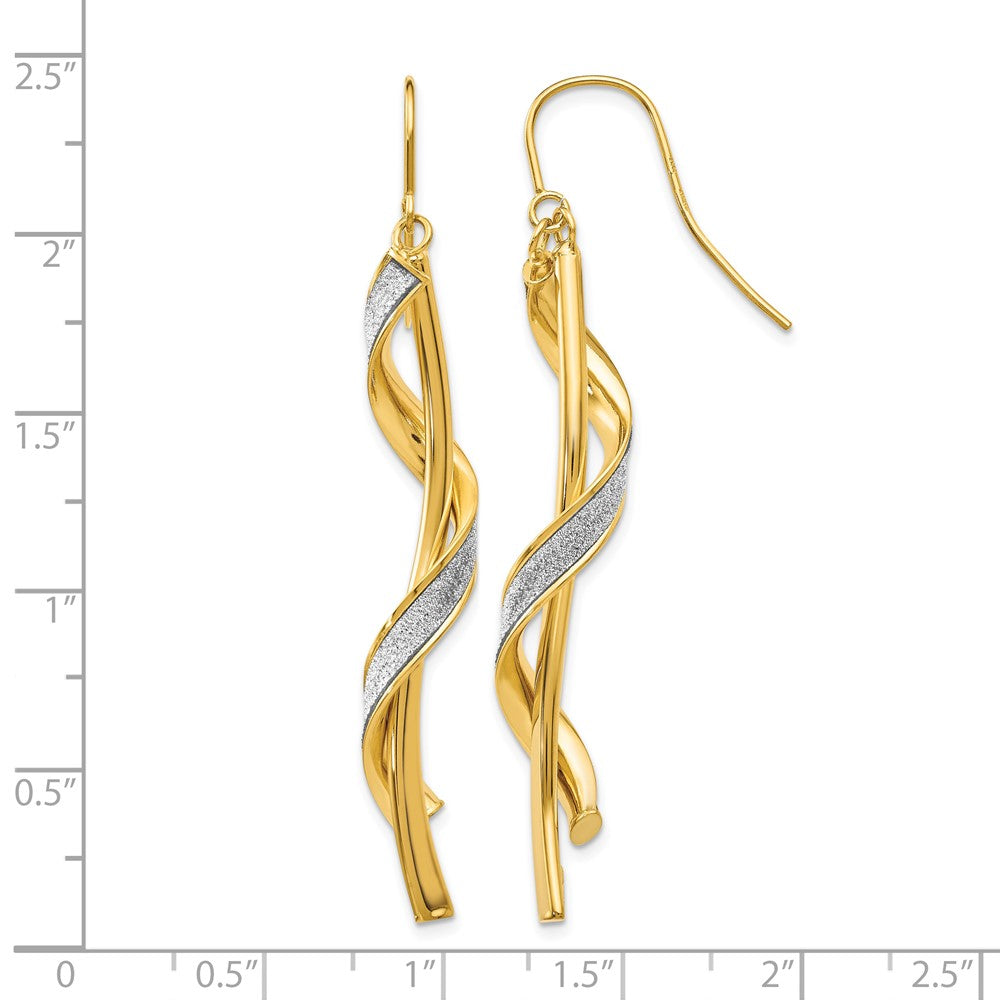 Polished Glitter Infused Spiral Dangle Earrings
