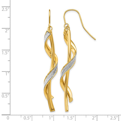 Polished Glitter Infused Spiral Dangle Earrings