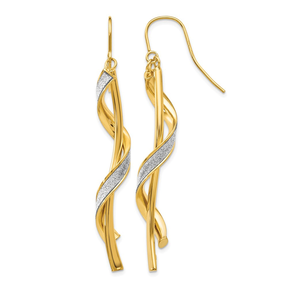 Polished Glitter Infused Spiral Dangle Earrings
