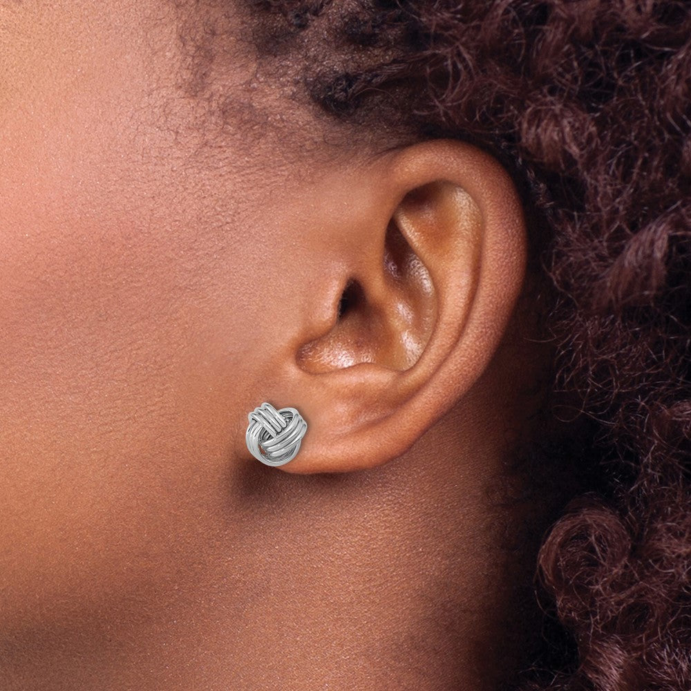 Polished Triple Love Knot Post Earrings