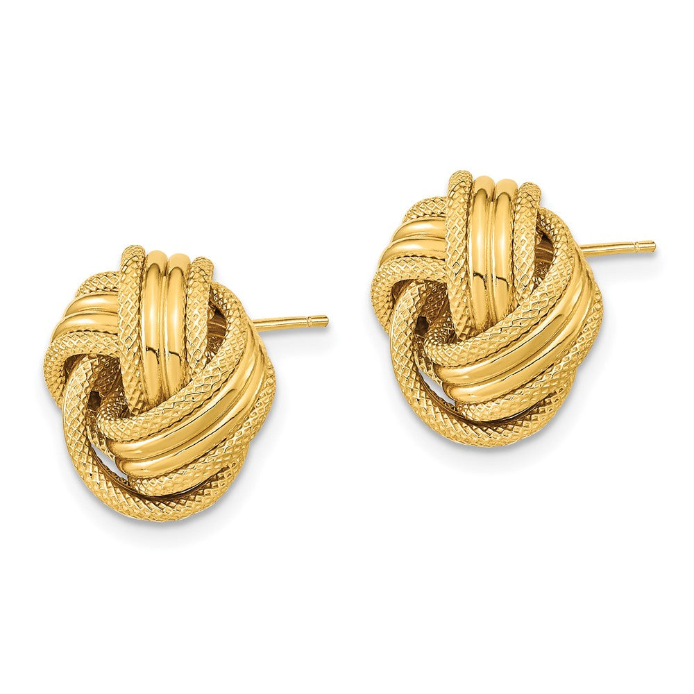 Polished Textured Love Knot Post Earrings