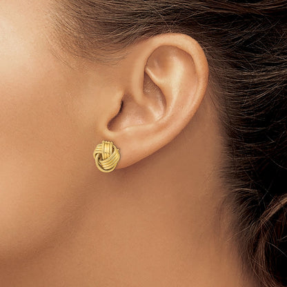 Polished Textured Love Knot Post Earrings