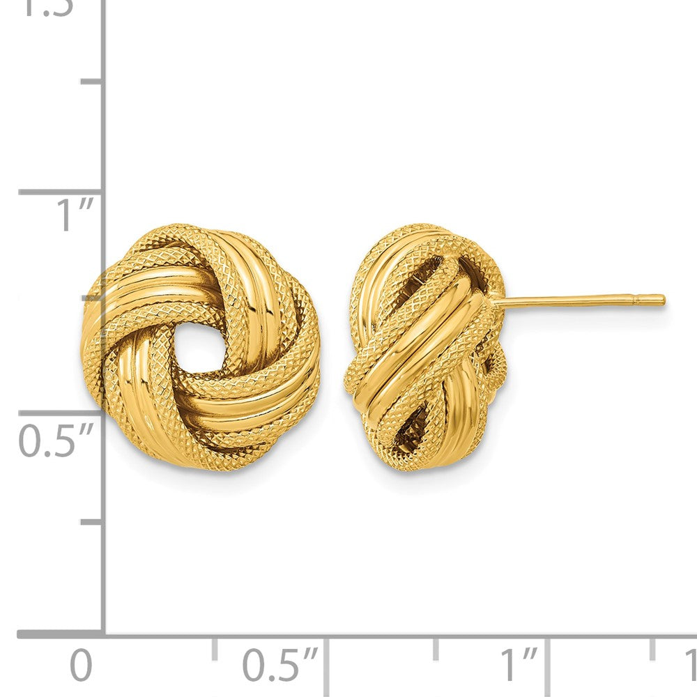 Polished Textured Love Knot Post Earrings
