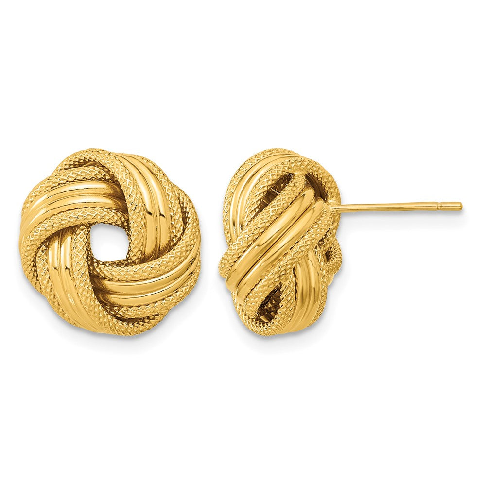 Polished Textured Love Knot Post Earrings