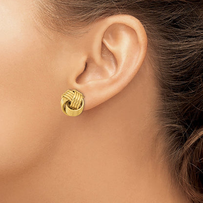 Polished Love Knot Post Earrings - 17mm