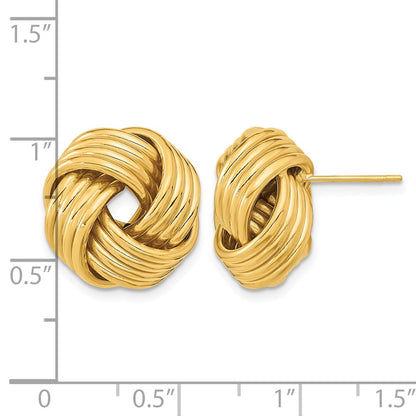 Polished Love Knot Post Earrings - 17mm